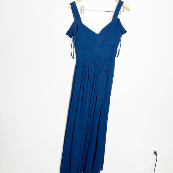 LULU'S Make Me Move Navy Blue Maxi Dress bridesmaid prom gown womens size Small - Picture 5 of 10